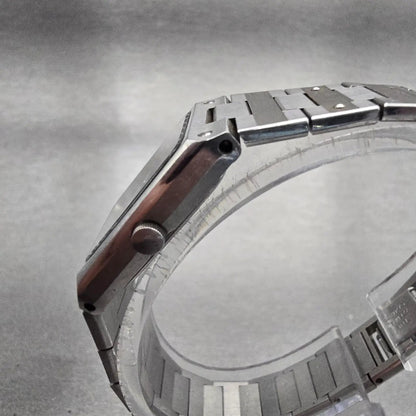 Seiko Tank Watch Women 19mm Gray Dial Silver Tone Rectangle 1221-5050 New Batt2