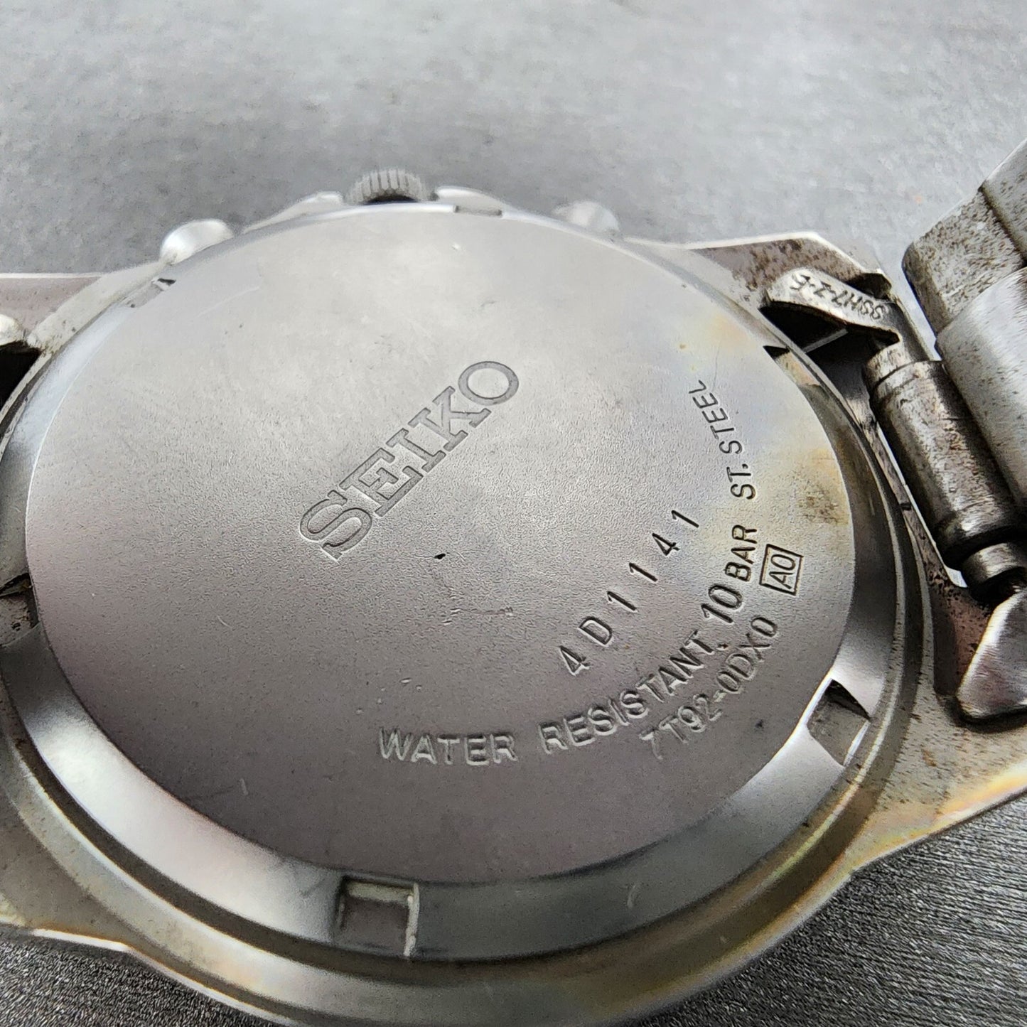 Seiko Chronograph Watch Men 38mm Blue Dial Steel Round 7T920DX0 PARTS10