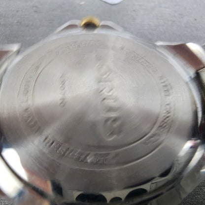 Lorus Dive Watch Men 40mm Silver Dial Two Tone Date Round LR0710 New Battery