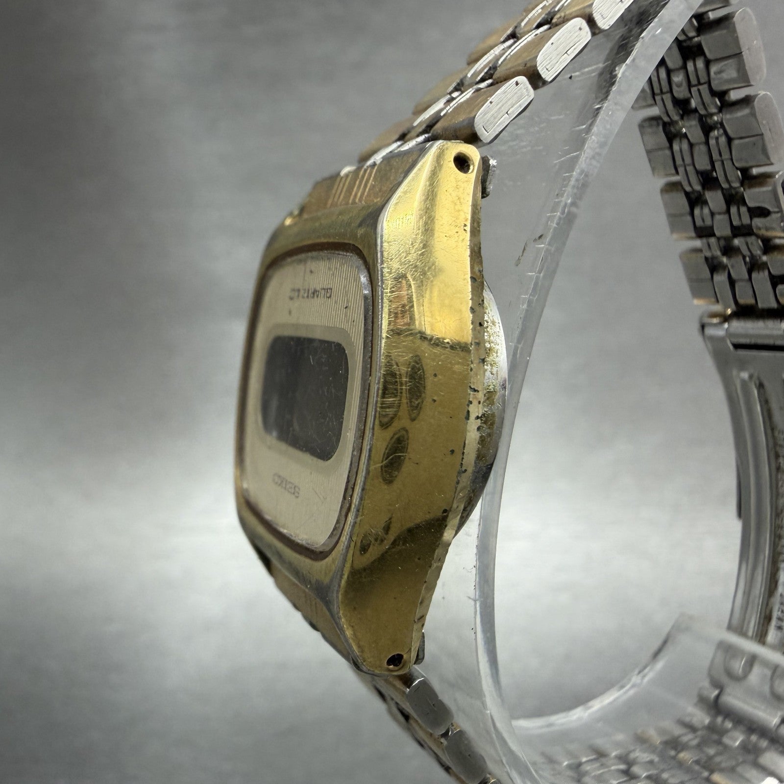 Seiko Digital Watch Women 23mm Two Tone Month Date L012-5039 New Battery2