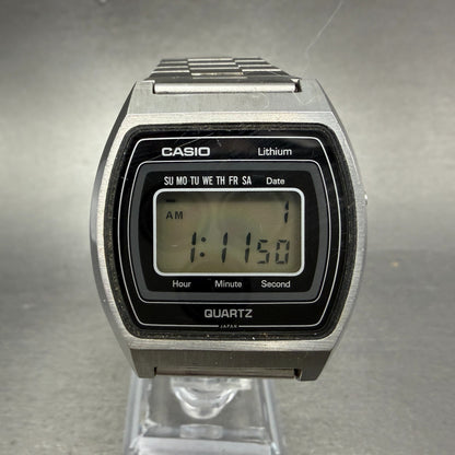 Casio 58 S005 Watch Men 36mm Digital Silver Tone Daydate New Battery Vintage ABC0