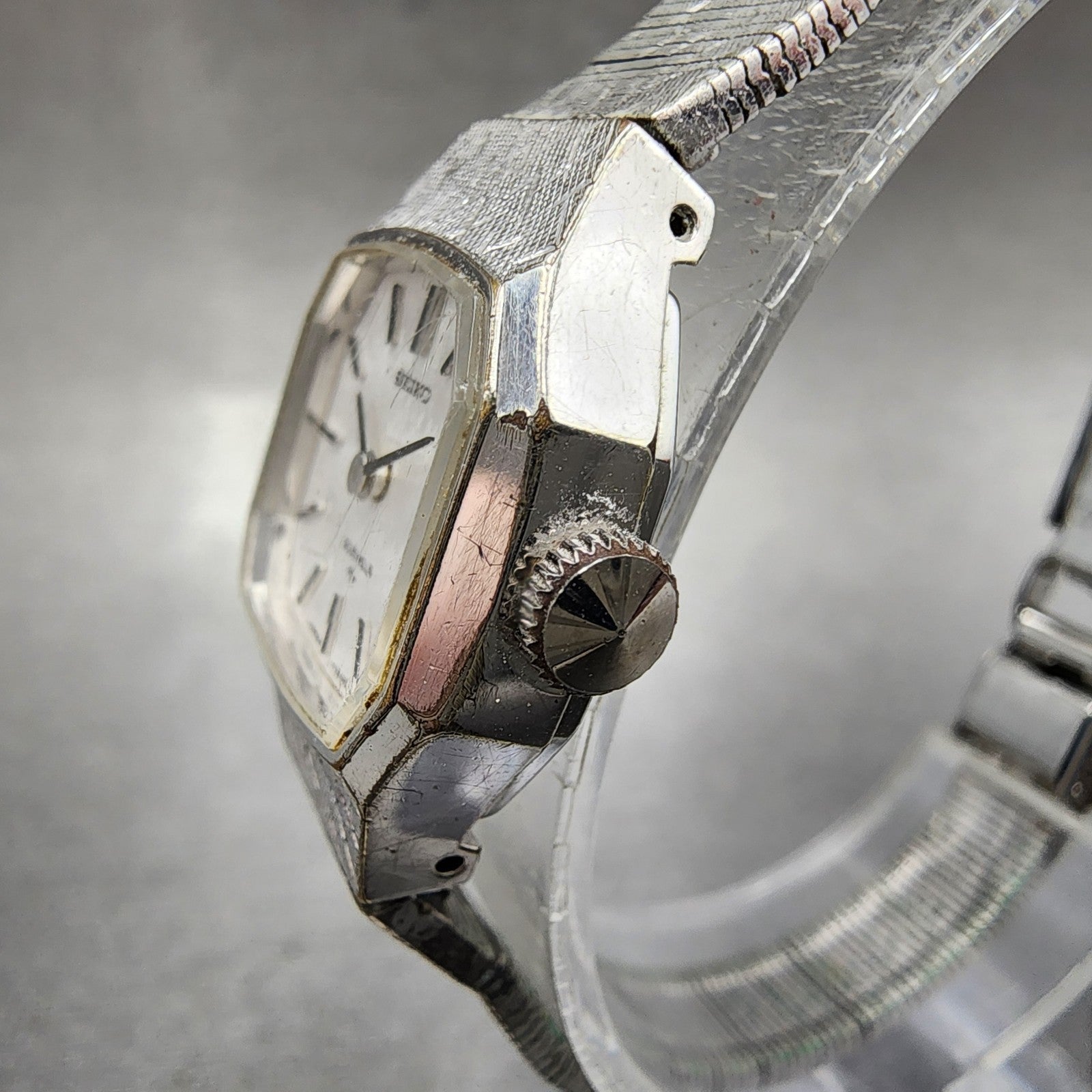 Seiko Watch Women 19mm Silver Dial Silver Tone Manual Octangon 173430 Runs2