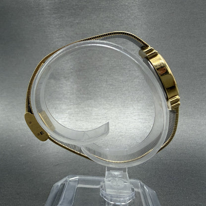 Elgin Watch Women 16mm Champagne Dial Gold Tone Oval Diamond Quartz New Batt ABC8