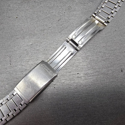 Citizen Bracelet 12mm Stainless Steel Silver Tone Tri Folding Clasp Vintage15