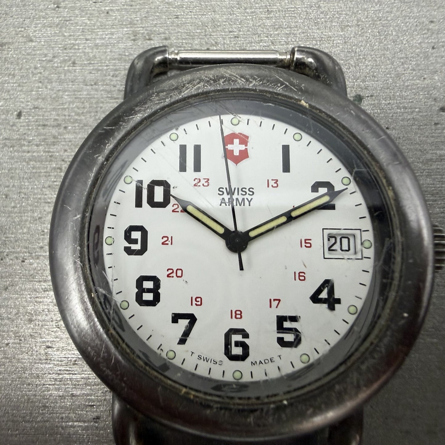 Victorinox Swiss Army Calvary Watch Men 37mm White Dial Black Tone PARTS ABCD2