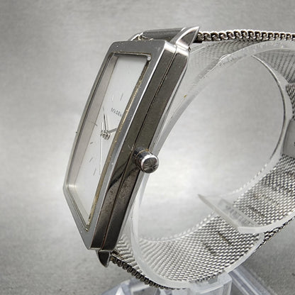 Skagen Hagen Tank Watch Women 22mm Silver Dial Silver Tone Rectangle New Batt2