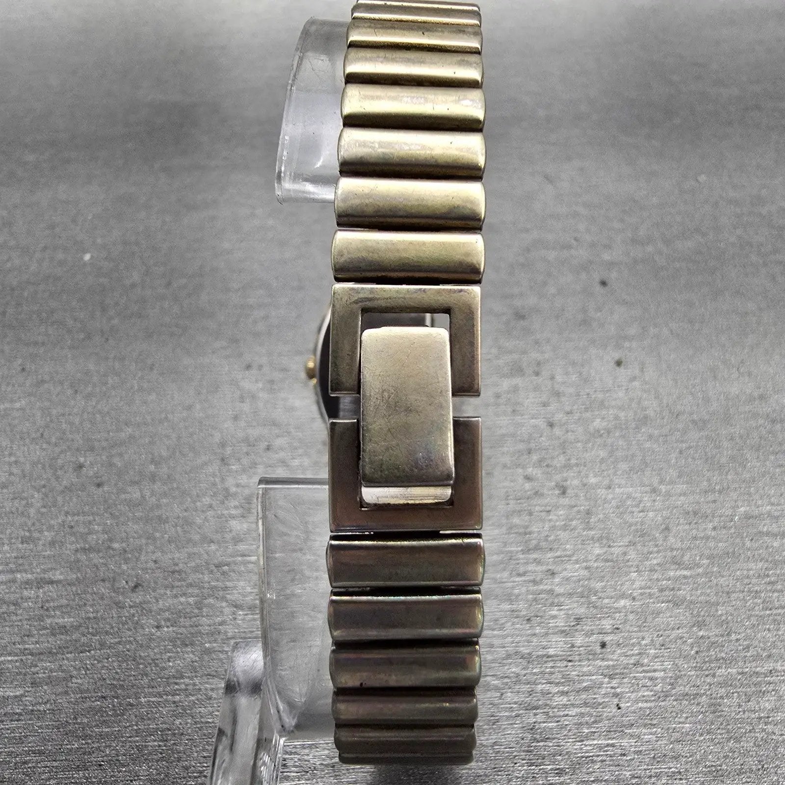 Seiko Watch Women 14mm Gold Dial Gold Tone Asymmetrical 1F20-5D59 New Battery7