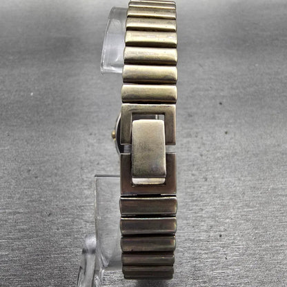 Seiko Watch Women 14mm Gold Dial Gold Tone Asymmetrical 1F20-5D59 New Battery7