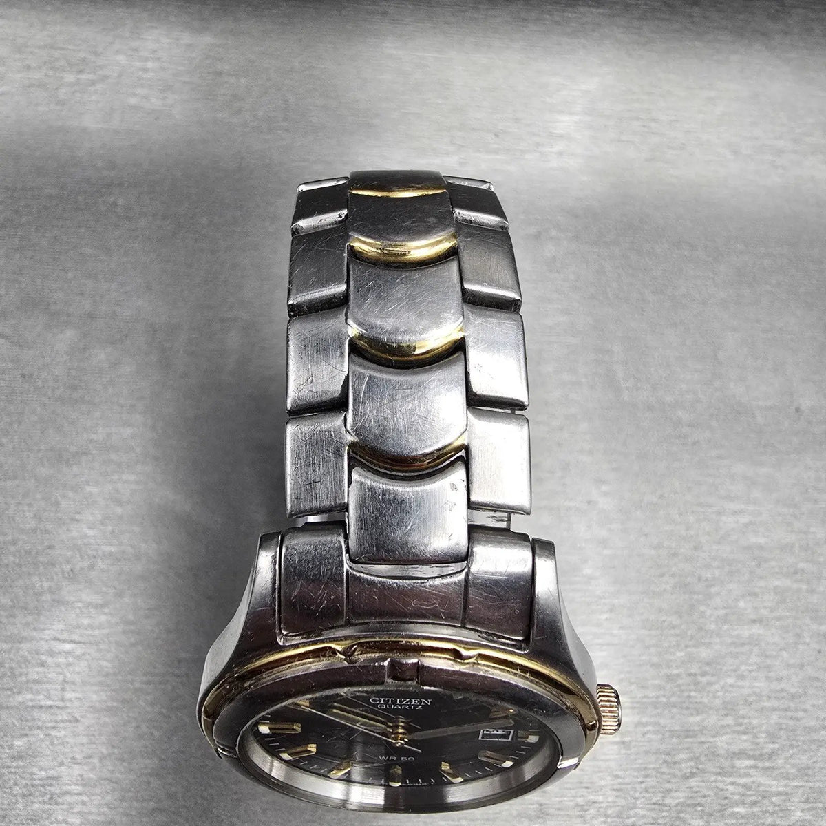 Citizen Watch Men 38mm Gray Dial Two Tone Date Round 2510-S020359 New Battery4