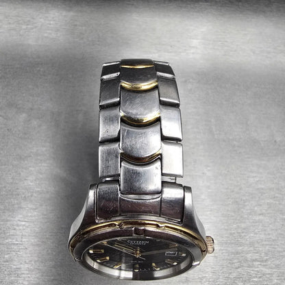 Citizen Watch Men 38mm Gray Dial Two Tone Date Round 2510-S020359 New Battery4