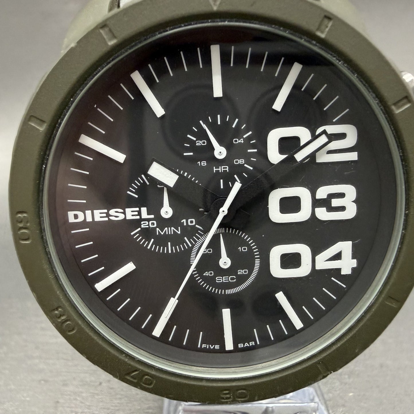 Diesel Franchise Chronograph Watch Men Black Dial Green Tone Round DZ4251 NewBat1