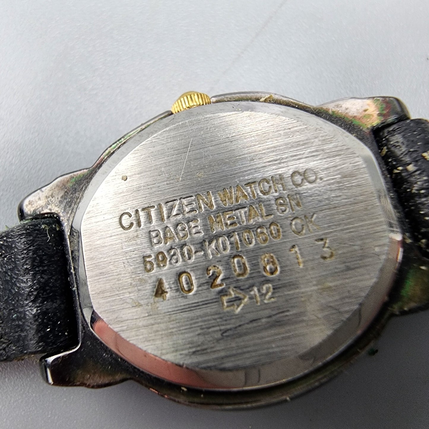 VTG Citizen CQ Watch Women 19mm Black Dial Black Tone 5930-K01060 New Battery