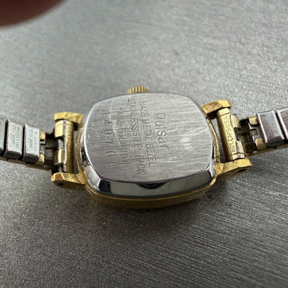 Pulsar Watch Women 16mm Gold Dial Gold Tone Rectangle Y432-5350 new battery9