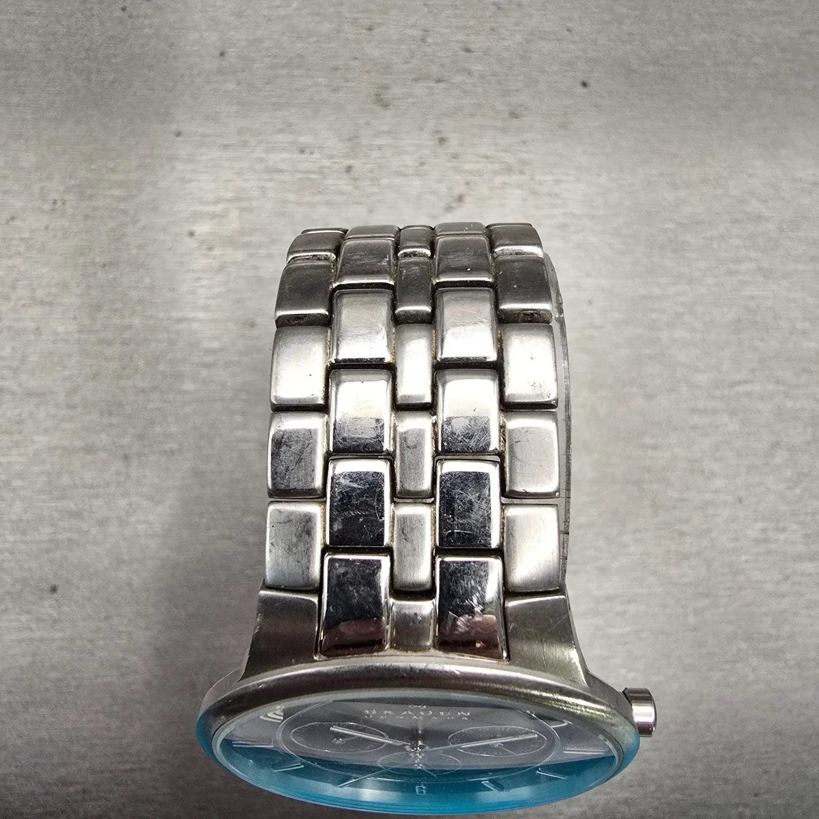 Skagen Denmark Watch Men 38mm Gray Dial Silver Tone Daydate 331XLSXM New Battery4