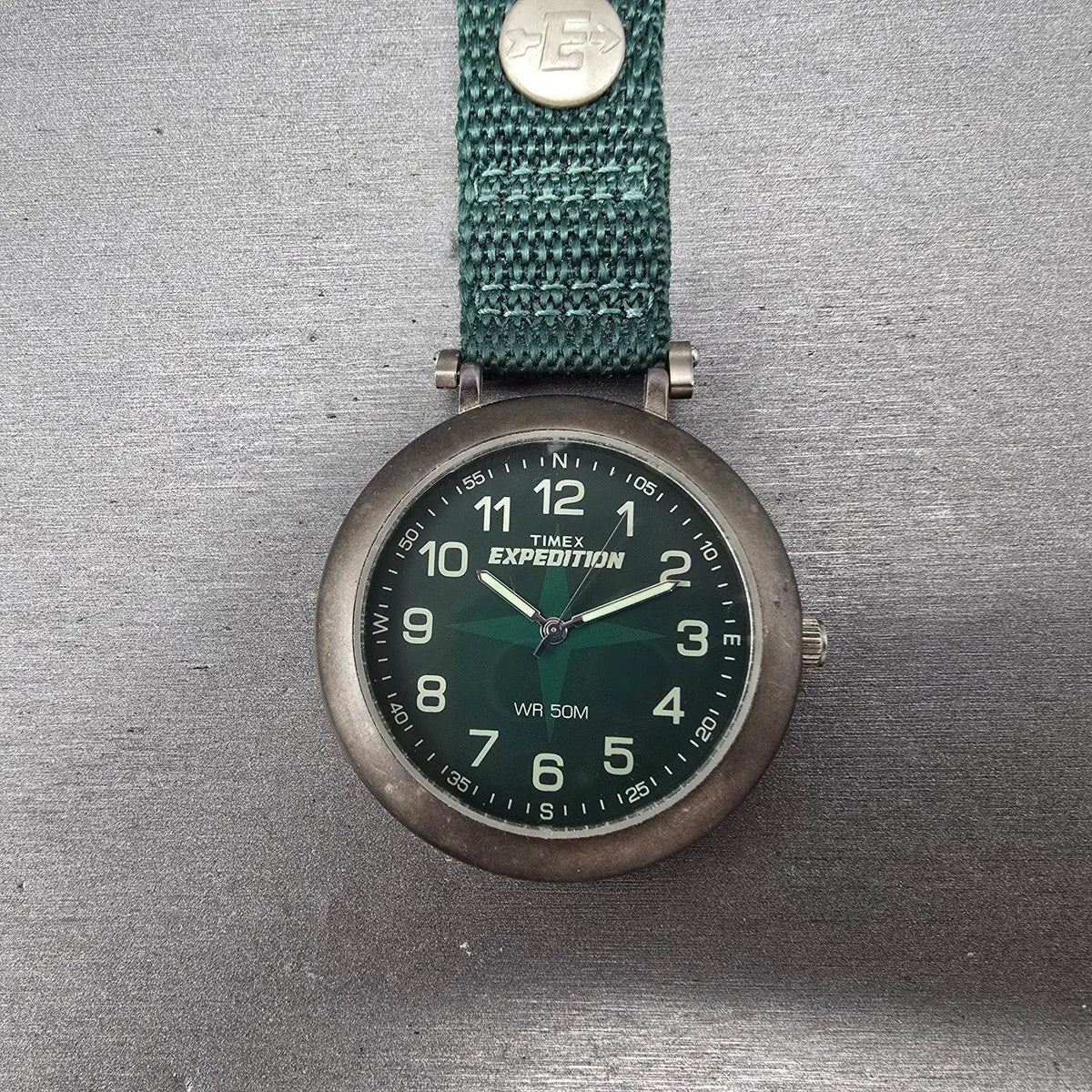 Timex Expedition Pocket Watch Men 45mm Green Dial  Gray Round New Battery0