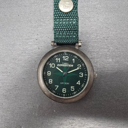 Timex Expedition Pocket Watch Men 45mm Green Dial  Gray Round New Battery0