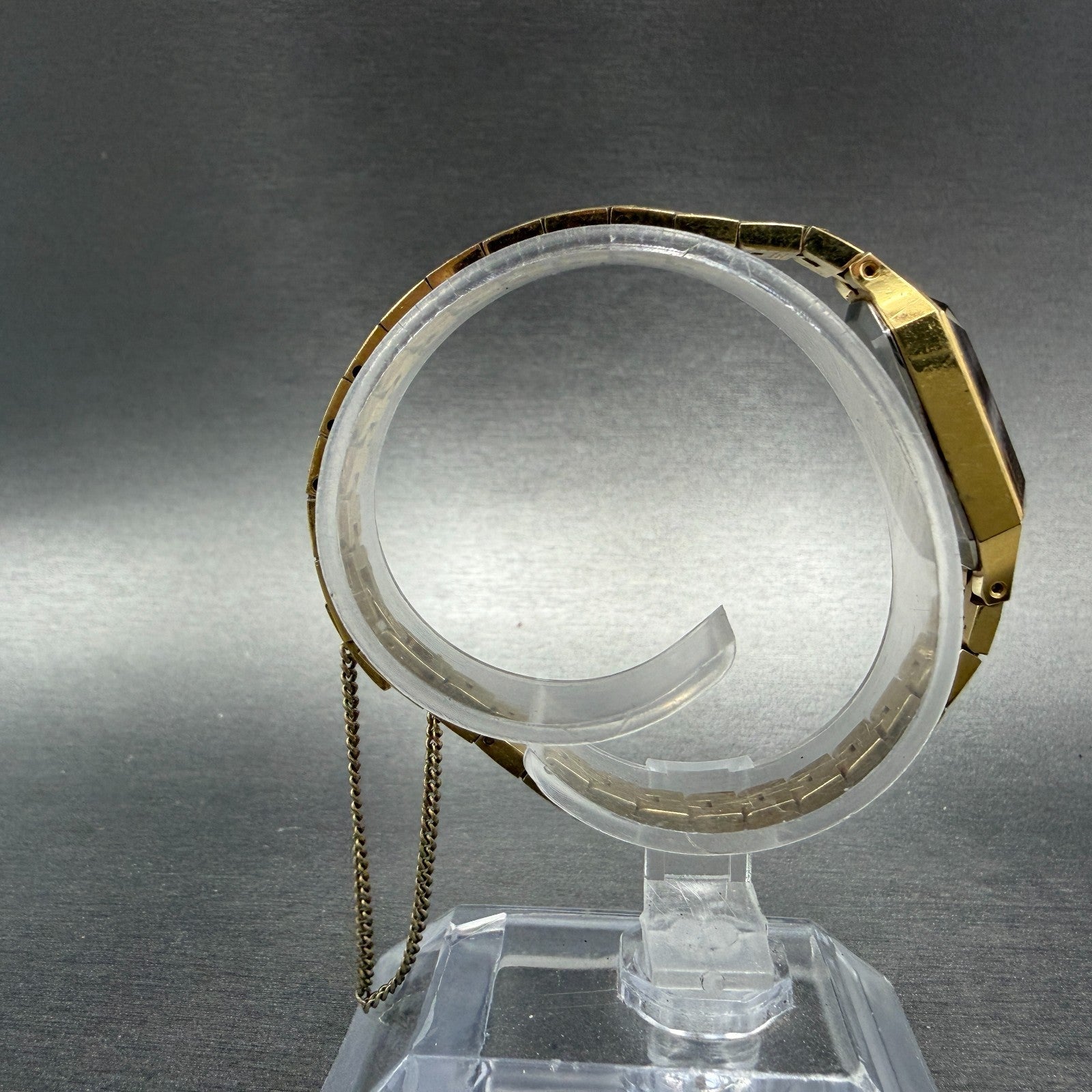 Seiko Watch Women 13mm Blue Dial Gold Tone Hexagon 1320-5339 New Battery VTG8