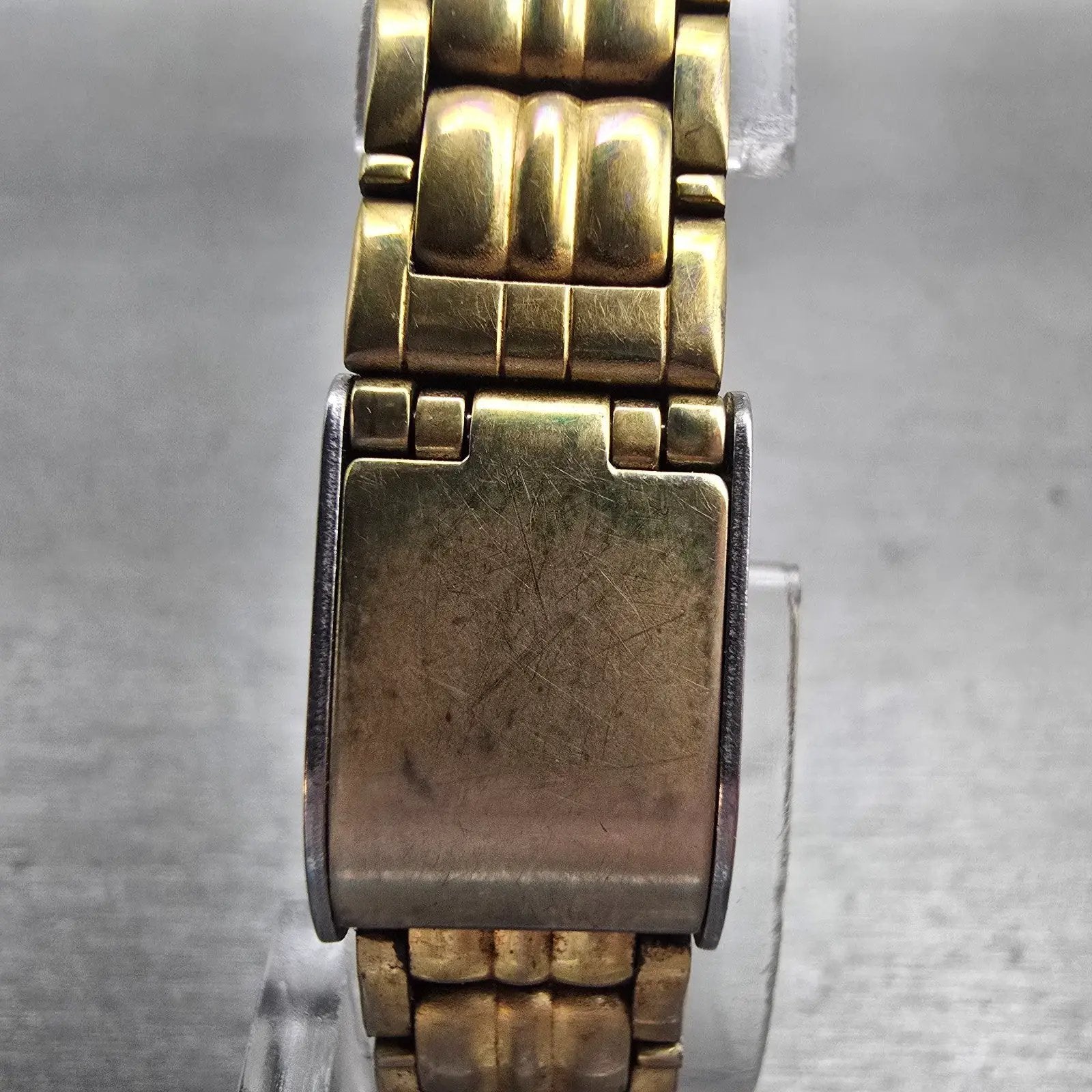 Seiko Watch Women 17mm Black Dial Gold Tone Rectangle V401-5250 New Battery VTG7