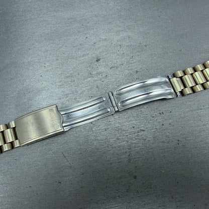Seiko Bracelet 20mm Stainless Steel Gold Tone Tri Folding Clasp Vintage S100313