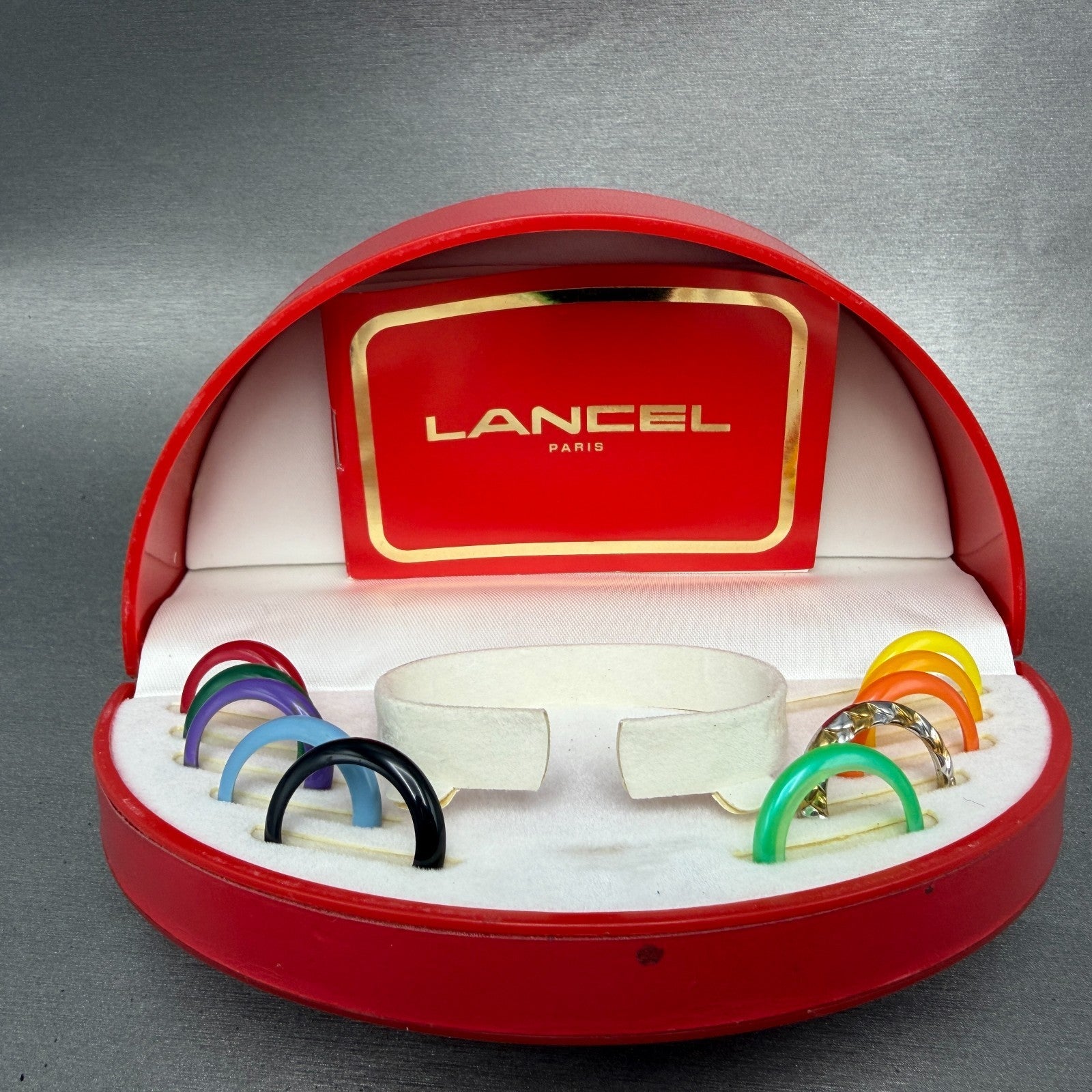 Lancel Interchangeable Bezel Watch Women 24mm White Dial Two Tone New Battery11
