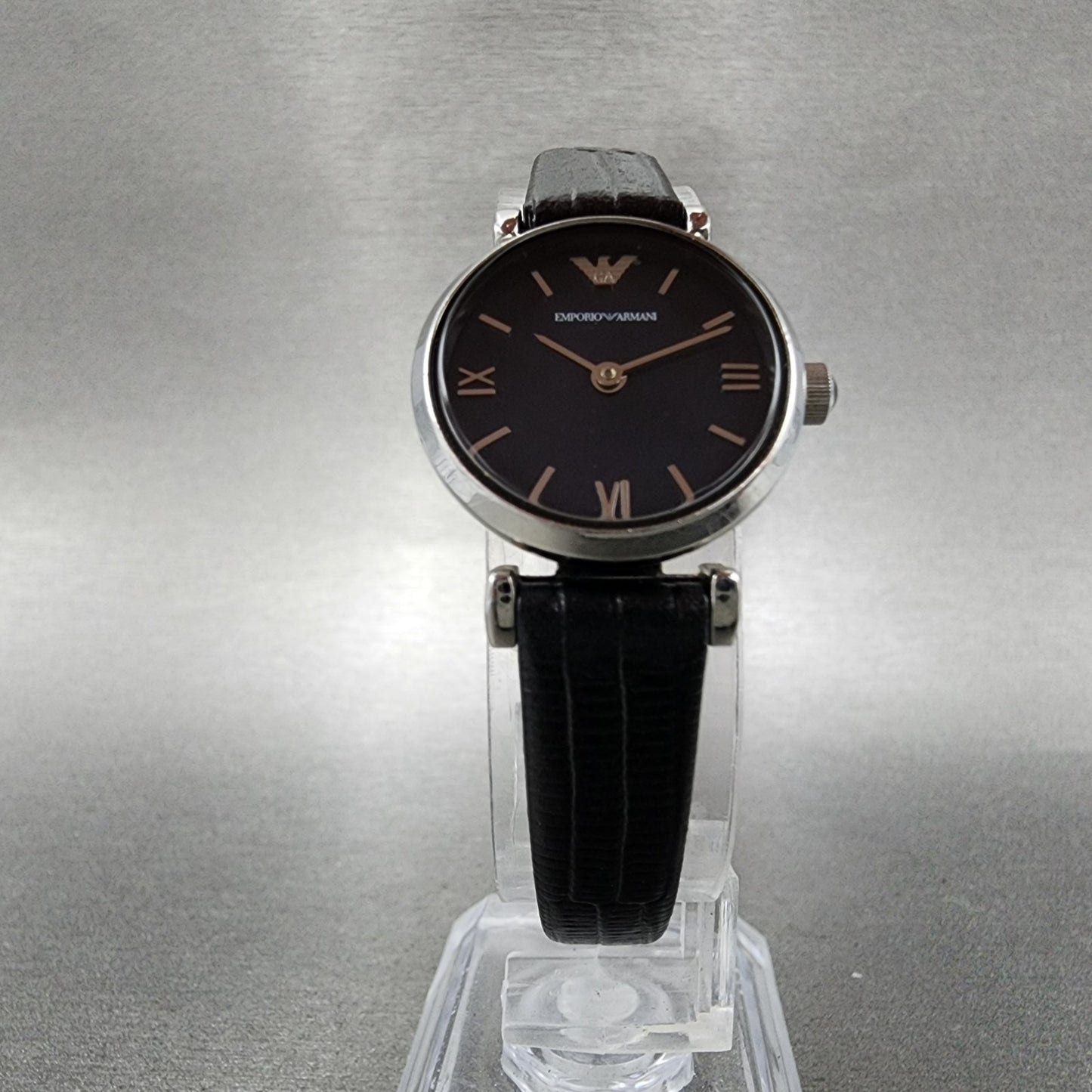Emporio Armani Watch Women 22mm MOP Dial Steel Round AR1684 New Battery5