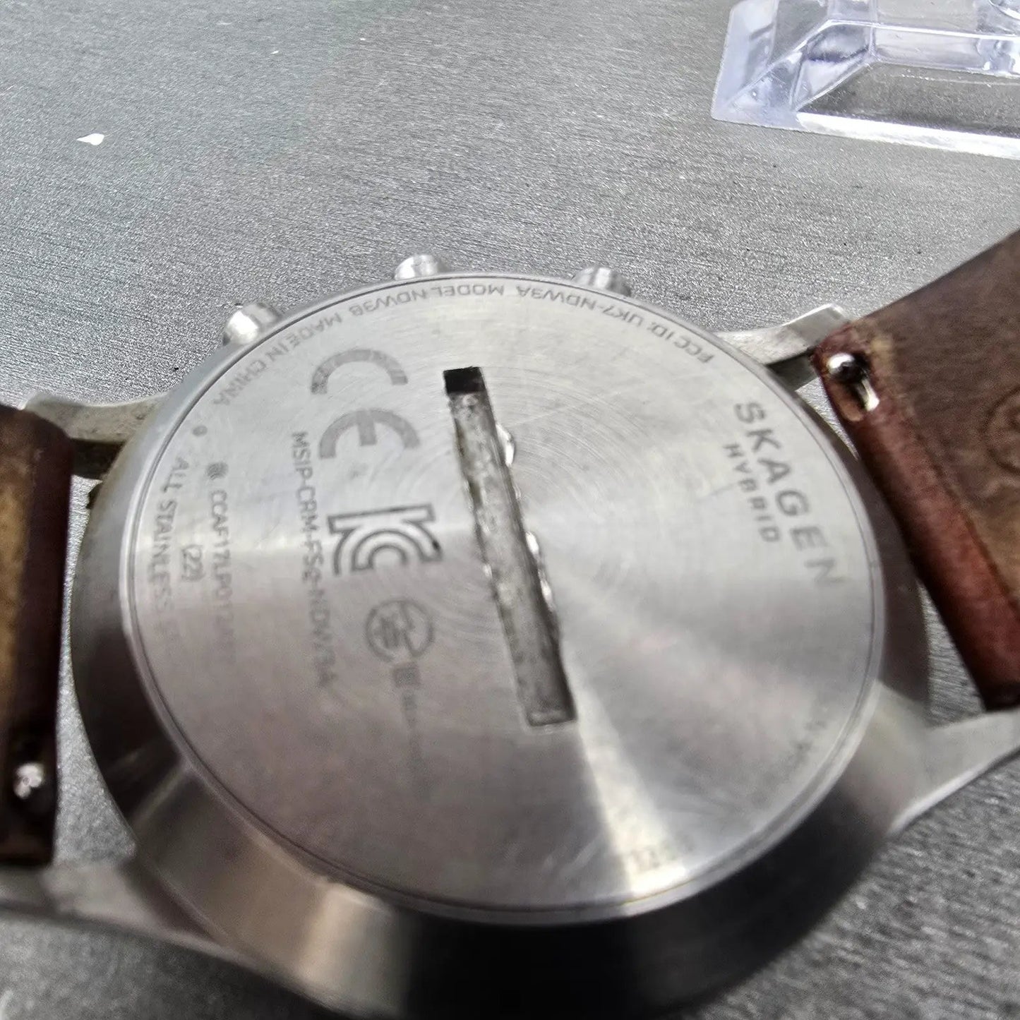 Skagen Hybrid Watch Men 41mm Gray Dial Silver Tone Round SKT1200 New Battery9