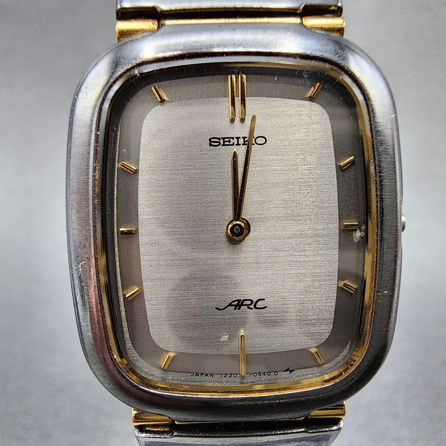 Seiko ARC Tank Watch Women 24mm Silver Dial Two Tone 12205320 New Battery READ!1