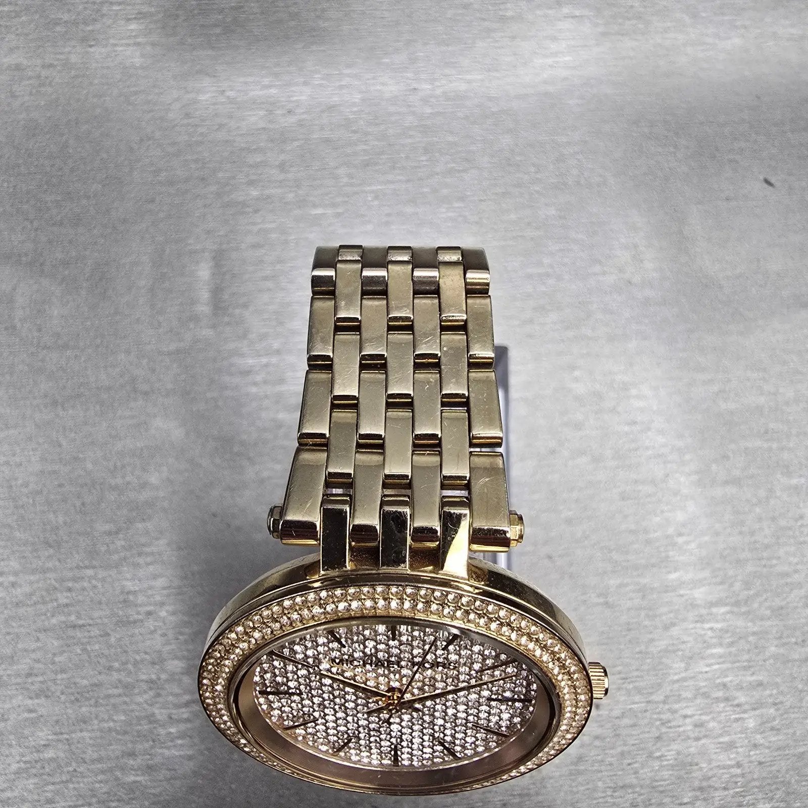 Michael Kors Darci Watch Women 39mm Gold Dial Gold Tone Gemmed MK-3438 New Batt4