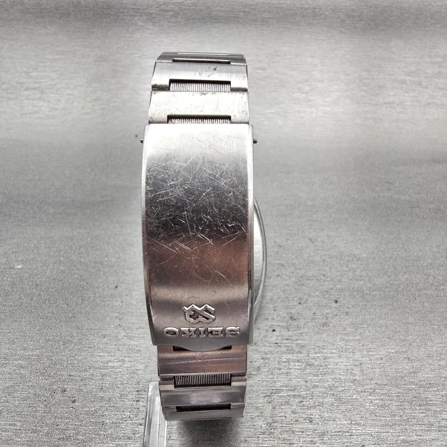 Seiko SQ Watch Men 35mm Black Dial Silver Tone Daydate 0843-5029 New Battery VTG7