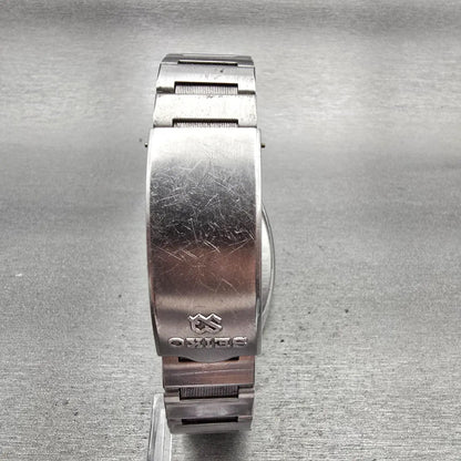 Seiko SQ Watch Men 35mm Black Dial Silver Tone Daydate 0843-5029 New Battery VTG7