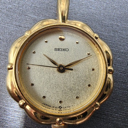 Seiko Necklace Watch Women 21mm Champagne Dial Gold Tone 1f210a10 New Battery1