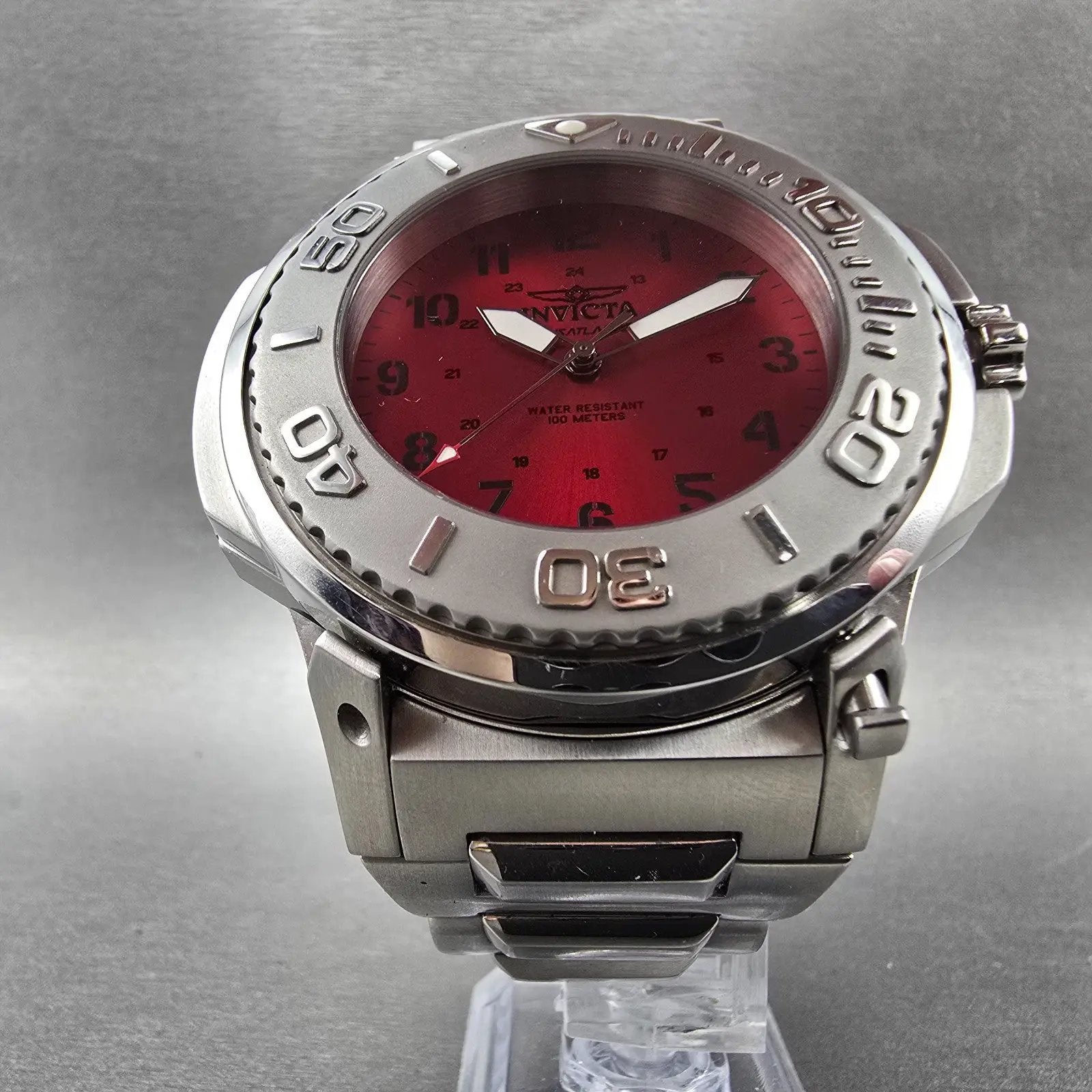 Invicta Reserve Transatlantic Chronograph Watch Men 54mm Red Dial Steel New Batt7