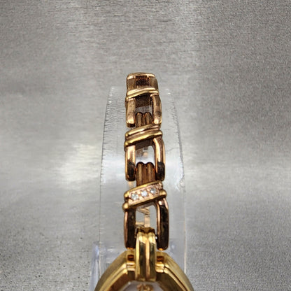 Seiko Watch Women 17mm MOP Dial Gold Tone Octagon 1n000ld0 New Battery5