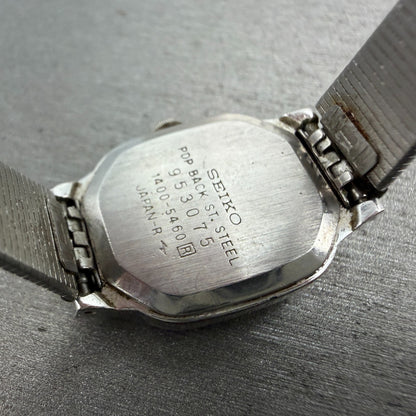Seiko Watch Women 19mm Silver Dial Silver Tone Octagon 1400-5460 New Battery9
