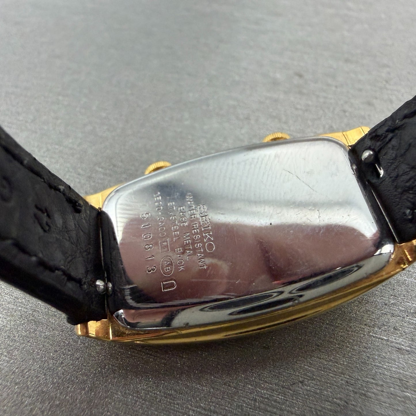 Seiko Dual Time Noie Watch Women 21mm Silver Dial Gold Tone 1E20-8A00 New Batt9