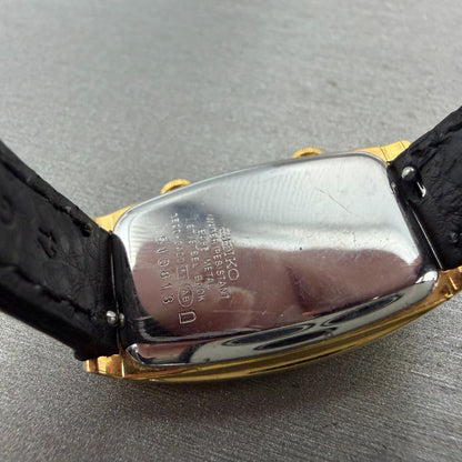 Seiko Dual Time Noie Watch Women 21mm Silver Dial Gold Tone 1E20-8A00 New Batt9