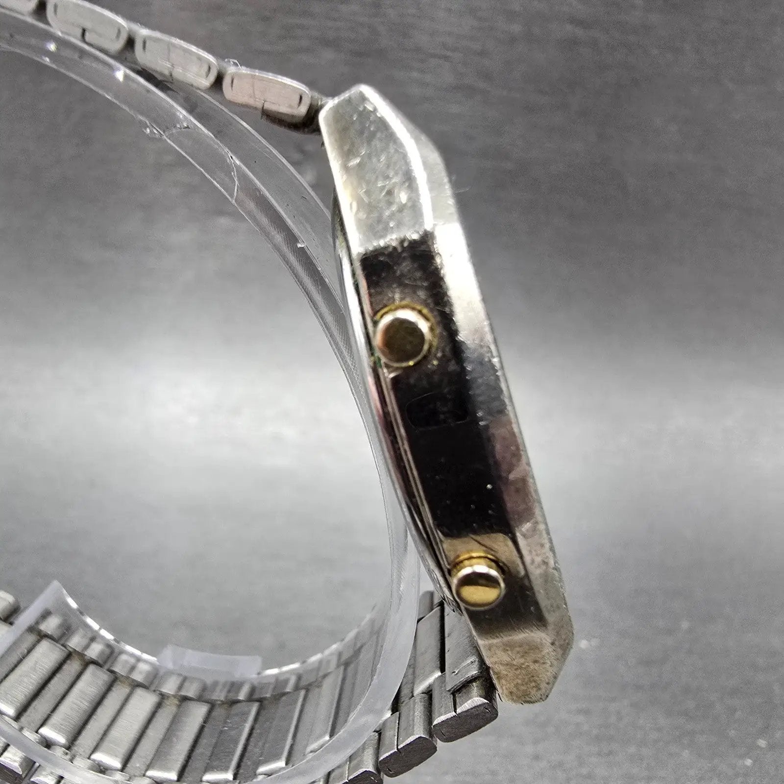 Seiko Analog Digital Watch Men 33mm Silver Dial Two Tone Alarm H601-5471 PARTS4