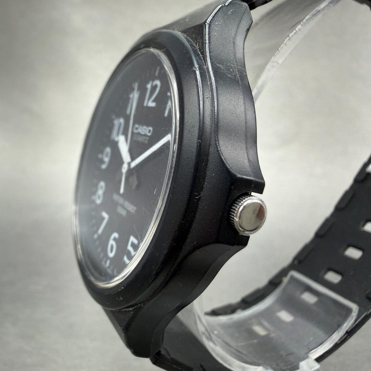 Casio Watch Men 43mm Black Dial Black Tone Round MW-240 New Batt Arabic Numerals2