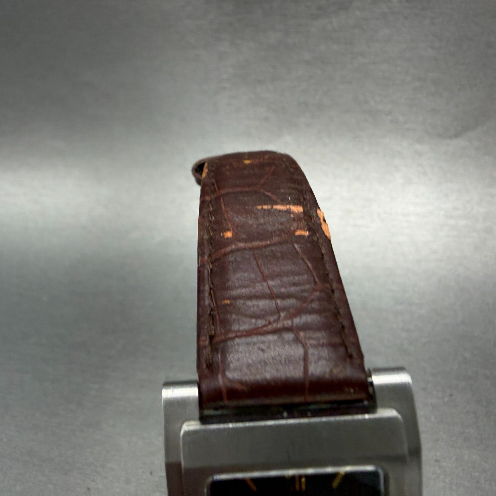Givenchy Tank Watch Men 26mm Red Dial Silver Tone Rectangle Date New Battery4