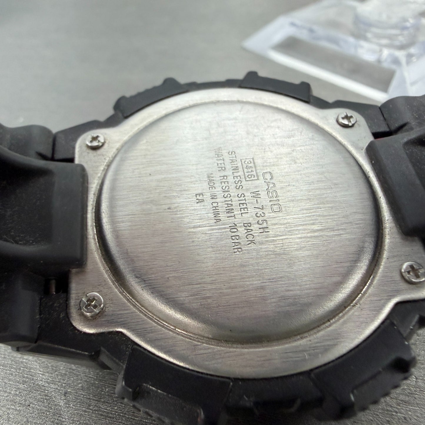 Casio W-735H Watch Men 45mm Digital Gray Vibration Alarm Chrono Date New Battery9