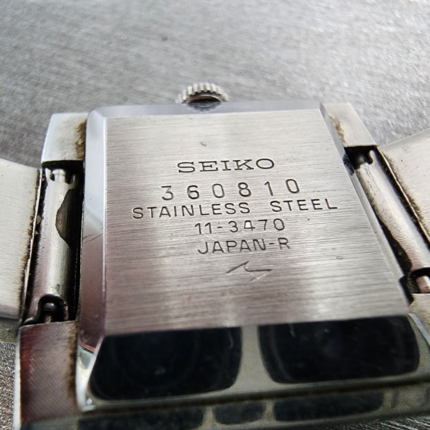 VTG Seiko Watch Women 24mm Black Dial Steel Rectangle Manual Wind Runs 1134709