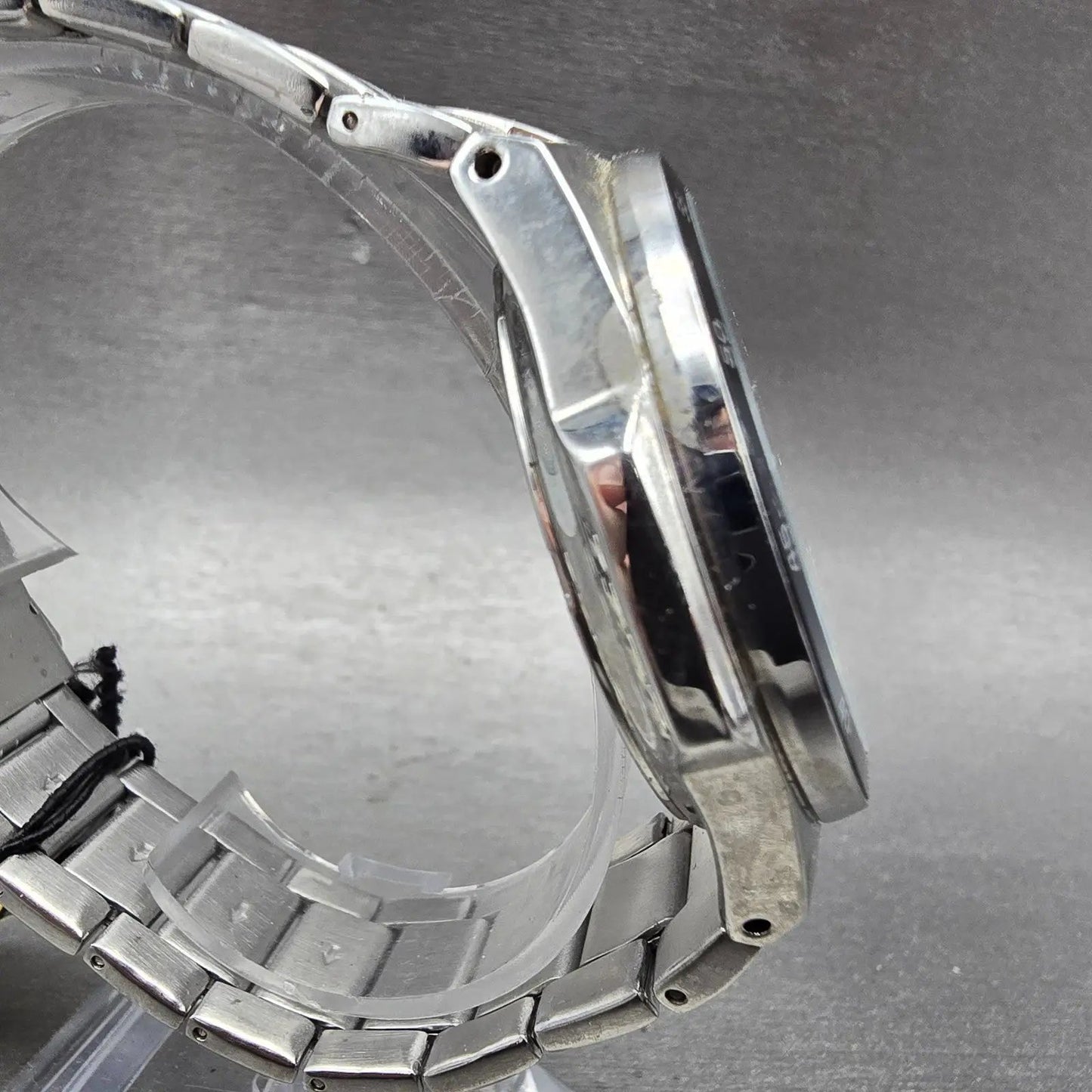 Casio Edifice Solar Watch Men 44mm Black Dial Silver Tone Daydate EF-340 Runs3