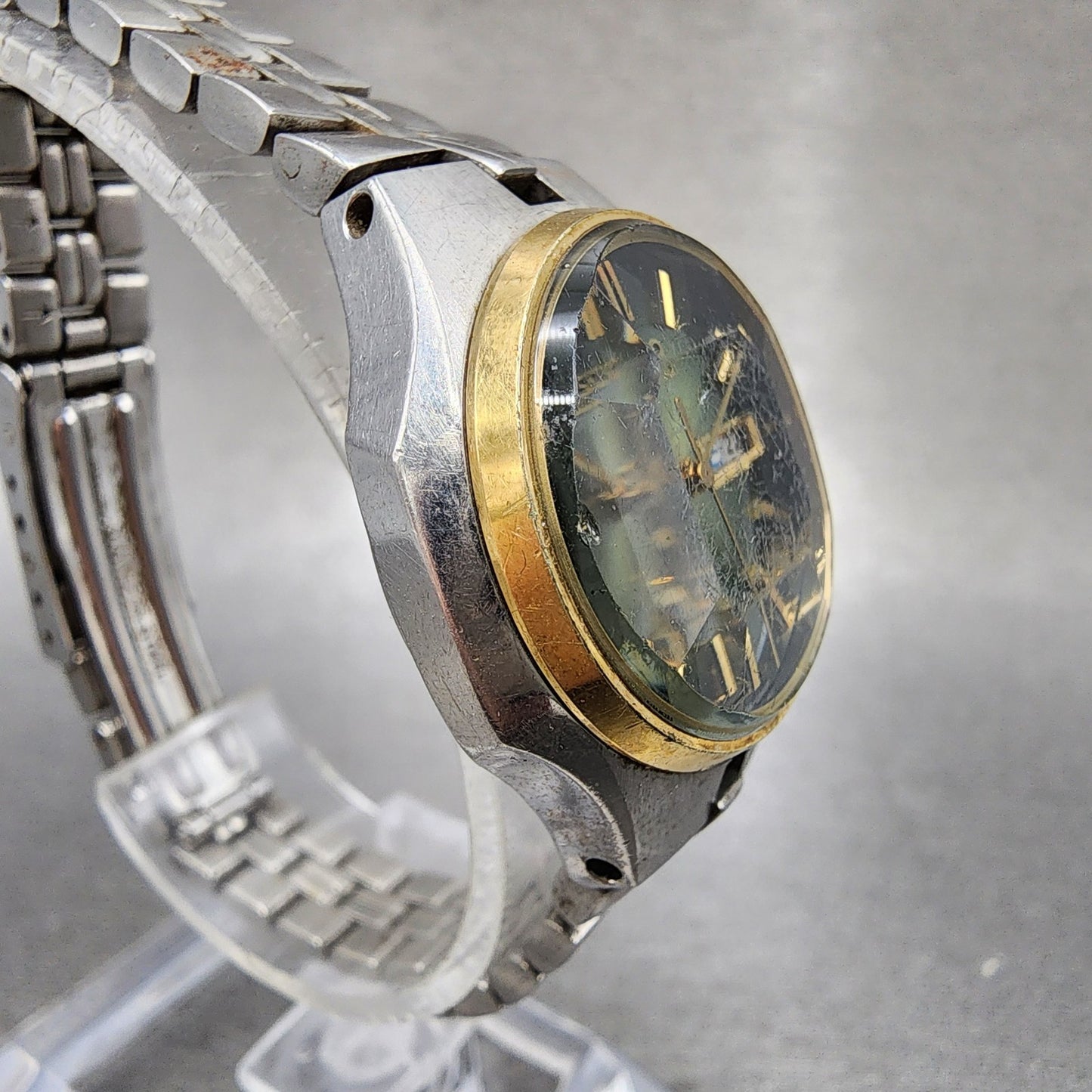 Seiko Automatic Watch Women 26mm Green Dial Two Tone Daydate 22060320 Runs4