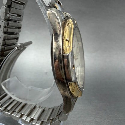 Seiko ALBA Watch Men 38mm Cream Dial Two Tone Date Round V532-7G60 New Battery3