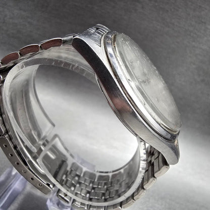 Seiko SQ Watch Men 35mm Silver Dial Silver Daydate Round 5Y23-8049 New Batt3