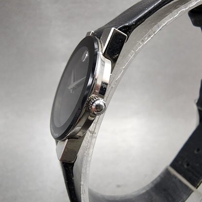 Movado Museum Watch Women 23mm Black Dial Steel Round 84.C1.82 New Battery2