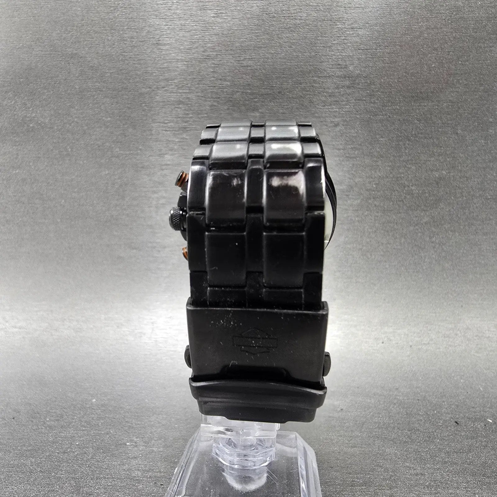 Bulova HArley Davidson Chronograph Watch Men 43mm Black Dial Black Tone New Batt7