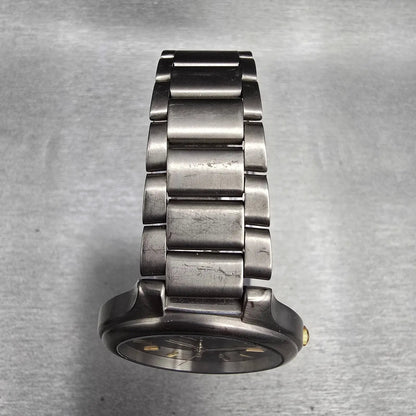 Seiko Titanium Watch Men 37mm Blue Dial Gray Date Round 7N42-8109 New Batt4