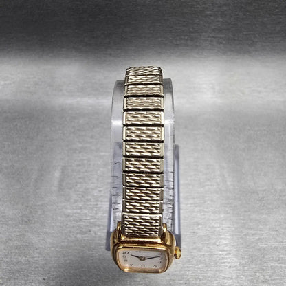 Seiko Watch Women 17mm White Dial Gold Tone Rectangle 1N00-5K29 New Battery4