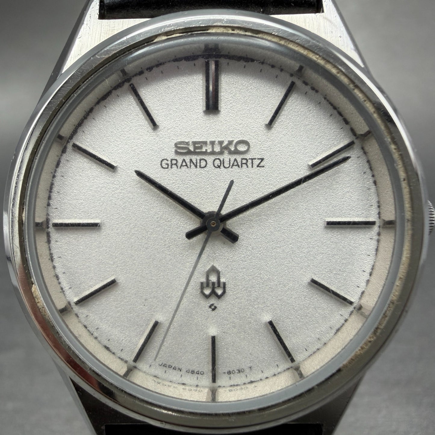 Seiko Grand Quartz Watch Men 38mm Silver Dial Silver Tone Round 4840-8041 NewBat1